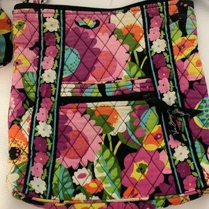 Vera Bradley Multi-colored Floral Pattern Quilted Cross Body Handbag Messenger